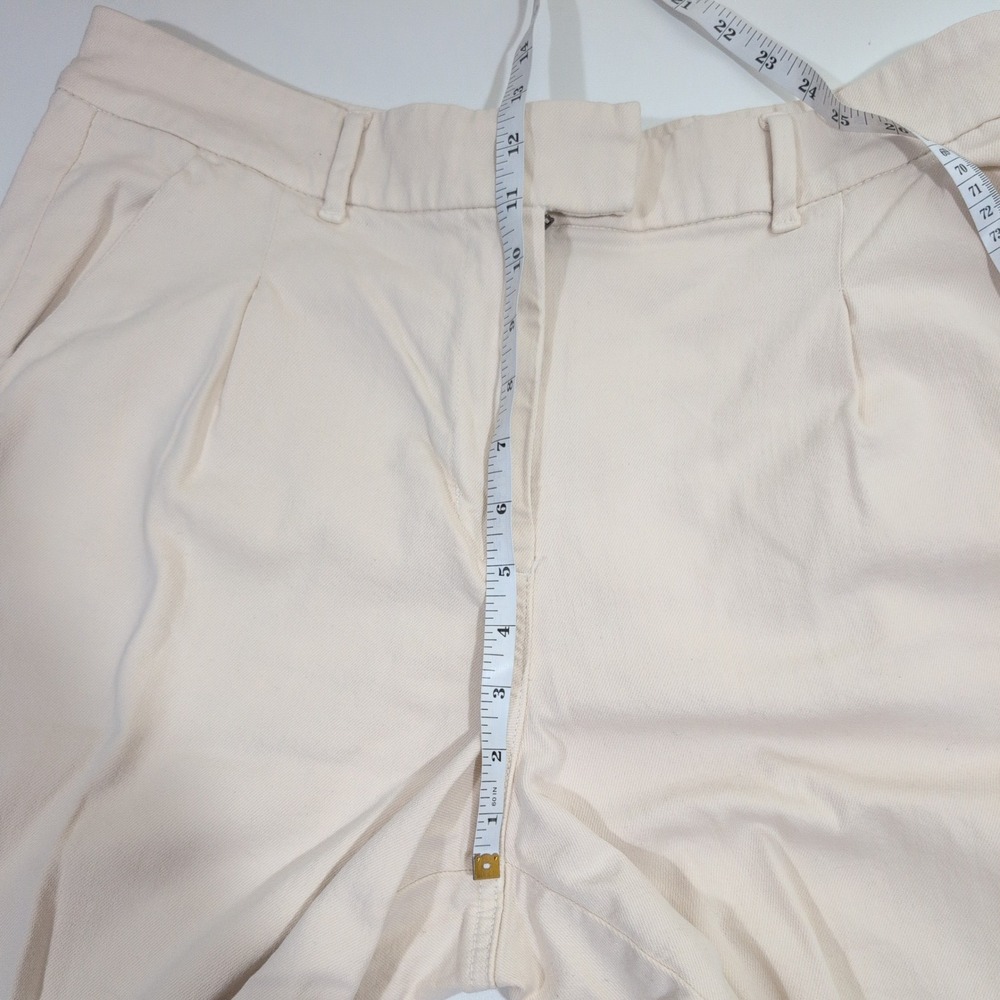 American Eagle Cream Wide Leg High Rise Stretch Pants Womens 16 Regular 5279 - Picture 8 of 9